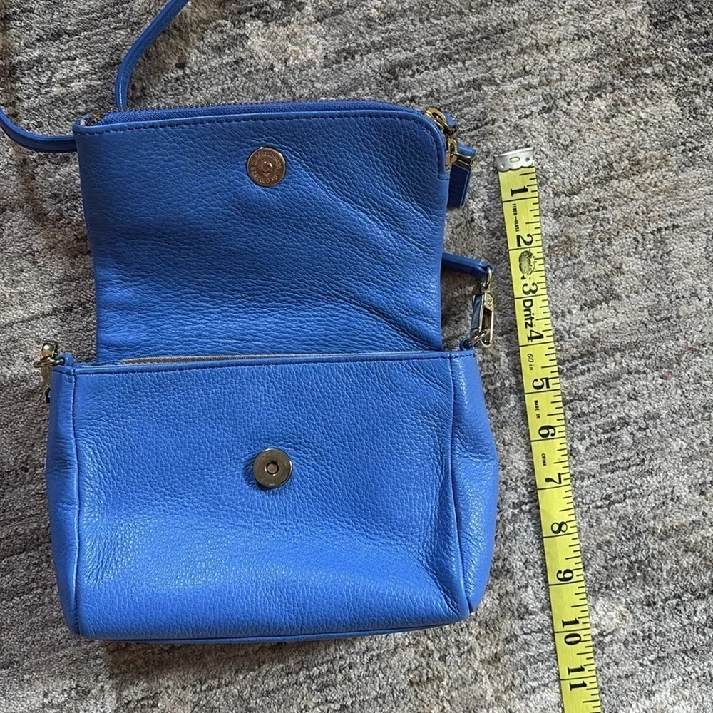 Talbots Blue Leather Crossbody Bag - adjustable straps - great condition